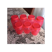 Kavanoz 4 Adet 825 Ve 3 Adet 550 Ml. Kırmızı