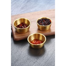 3 Adet 304 Çelik 50 Ml Mini Sosluk Kahvaltılık Ketçap Mayonez Sos Kabı Mt164sr-3 Çok Renkli