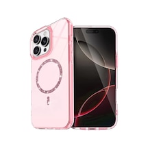 Newface Apple iPhone Uyumlu 16 Pro Live Diamond Magsafe Kapak - Pembe Diğer