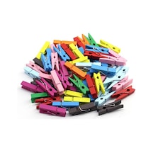 100 Lü Renkli Ahşap Mandal 2.5 Cm 12 Li Paket 1200 Adet