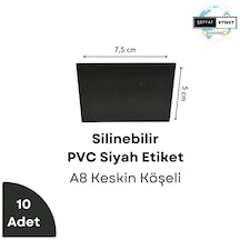 10 Adet Silinebilir Kara Tahta Etiket 10lu A8 Pvc Siyah Etiket Se