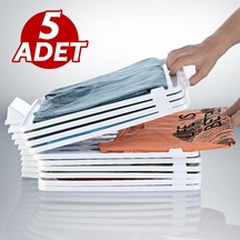 5 Adet T-shirt Düzenleyici Dolap İçi Düzenleyici Beyaz