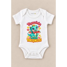 Babylimon Teyzesinin Minik Yakışıklısı Beyaz Kısa Kollu Çıtçıtlı Bebek Zıbını Beyaz - 930083759 Beyaz