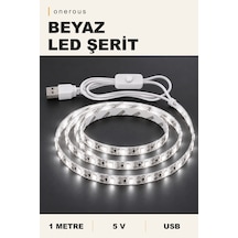 Onerous 1 M 5v Beyaz Led Şerit, Anahtarlı, Usb