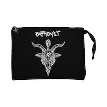 Baphomet Goat Head Siyah Clutch Astarlı Cüzdan / El Çantası Siyah