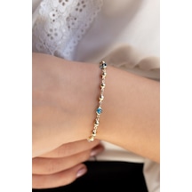 14 Ayar Altın Nazar Boncuklu Dorikalı Kadın Bileklik Sarı Altın