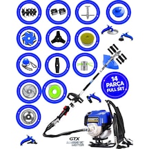 German ESH 400 14 İn 1 Sırt Tipi Ot Çim Biçme Tırpan+Toprak Eşeleme+Akrobat Çapa Aparatı Çelik Fırça