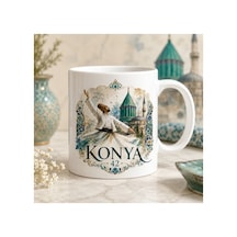 Konya Temalı Kupa Bardak Manzara Ve Plaka Desen 10 Beyaz Beyaz