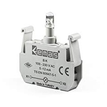 Emas Bk Kırmızı-220vac,buton Lamba