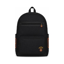 Galatasaray Lisanslı Siyah Suni Deri Detaylı Sırt Çantası - Laptop Bölmeli Okul Ve Günlük Sırt Çantası