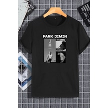 Unisex Kadın Erkek Park Jimin Bts Karakter Baskılı Oversize T-shirt Siyah Mck2485 Siyah