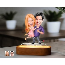 Bk Gift Kişiye Özel Sevgili Karikatürlü Dekoratif 3d Biblo Led Işıklı Gece Lambası-3, Düğün Hediyesi, Yıl Dönümü Hediyesi Kobitmeyen138278 Bk Gift