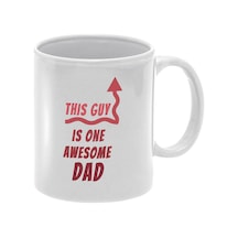 This Guy Is One Awesome Dad Bs--baskılı Babalar Günü Hediyelik Kupa Bardak Beyaz-kırmızı