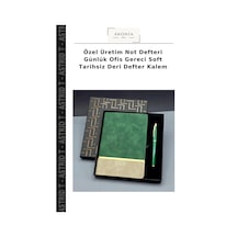 Özel Üretim Not Defteri Günlük Ofis Gereci Soft Tarihsiz Deri Defter Kalem Çok Renkli