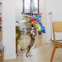 Özel Seri Hareketli Eğlence Oyun Aksesuarı İlgi Çekici Uçan Papağan Kedi Oyuncağı
