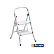 Mey İthalat Saraylı Pratik Metal Merdiven Beyaz 2 Basamaklı -
