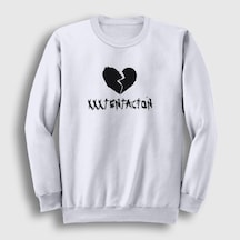 Presmono Unisex Broken Heart Xxxtentacion Sweatshirt Beyaz