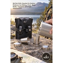 2 Adet Deri Kılıflı Matara Şık Deri Kılıfı, Seyahat Ve Outdoor Kullanımı İçin Matara, Flask, Water Bottle, Taşınabilir İçme Kabı Altın