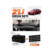 E-biz Mazda 626 Cronos 1991-1996 Uyumlu Torpido Örtüsü + Tay Tüyü Bagaj Çantası - Siyah - Ma009