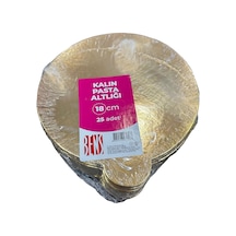 Omeyva Yuvarlak Kalın Altın Pasta Kek Turta Altlığı Tabanı - 18 Cm. - 25 Adetlik Paket Altın