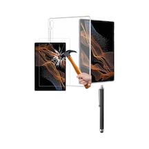 Samsung Galaxy Tab S8 Sm-x700 11 Inç Şeffaf Silikon Kılıf + Nano Ekran Koruyucu + Kalem