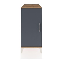 Kronos Komodin 2 Raflı Tek Kapaklı 44x59x96 Çam-antrasit Atlas Çam