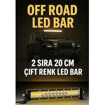 Off Road 2 Sıra Çift Renk Turuncu Beyaz 20 Cm Led Bar