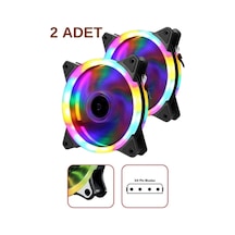 Molex Girişli Rainbow RGB Sessiz Kasa Fanı 2'Li 12 CM