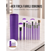 12 Parça Profesyonel Makyaj Fırçası Far Fırçası Allık Fırçası Yumuşak Kıllı - Lisinya