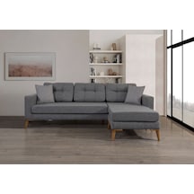 Most Handy Akıllı Köşe Koltuk Takımı Minderli Lüks Gri Keten Kuma