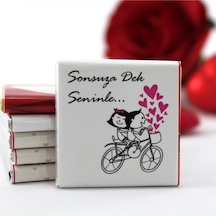 Dark Brown Sonsuza Dek Seninle Yazılı Madlen Çikolata Bitter ve Sütlü 48 Adet