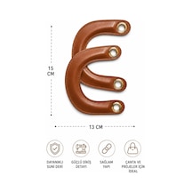 Vollen Yarn Suni Deri Çanta Sapı 15x13 Cm 1 Çift 2 Adet Dikişli Çanta Kulpu Metal Kuşgözlü Çanta Aksesuarı 2