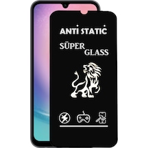 Samsung Galaxy Uyumlu A24 Tam Kaplayan Anti Statik Dayanıklı Süper Cam Ekran Koruyucu
