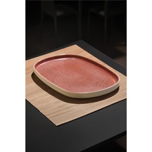Elipse Shape Rosa Oval Tabak 30 Cm Şık Ve Modern Porselen Servis Tabağı Beyaz