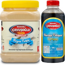 Bozkırlı Çavuşoğlu Kepeksiz Beyaz Tahin 930 G + Keçiboynuzu Harnup Pekmezi 1 KG