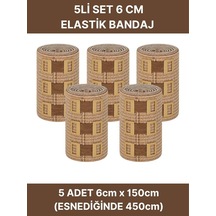 Elastik Bandaj Seti 5 Li 5x6cm 20 Klipsli 4,5 Metreye Kadar Uzar, Spor Ve Günlük Kullanım