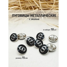 Marusina Skatulka Siyah Metal Düğmeler Dc 15 Mm 370470299