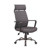 My3 Yönetici Makam - Ofis Müdür - Büro - Çalışma Koltuğu Antrasit Renk Krom Ayaklı Antrasit