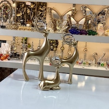 Dekoratif 3 Lü Gold Kristal Toplu Geyik Aksesuar