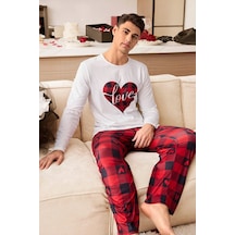 Bella Notte Kırmızı Erkek Ekoseli Çift Pijama Takımı