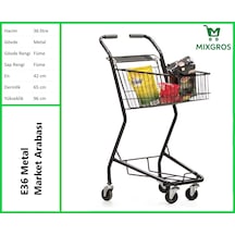 E36 Şarküteri Ve Kuruyemiş Metal Market Arabası 36 Litre Füme