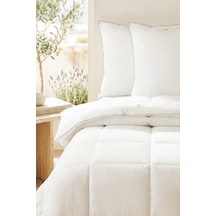 Ocean Home Textile Pamuklu Saten Biyeli Mikrojel Çift Kişilik Yastık Yorgan Seti 1 Adet 195 X 215 / 2 Adet 50 X 70 Cm Beyaz
