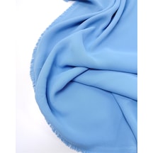 Açık Mavi Renkte 220gr/m2 Dökümlü Yumuşak Suzanna Krep Kumaş Elbiselik & Bluzluk 150x225cm-12628