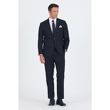 İmza Siyah Mono Yaka Bez Ayağı Tam Astar Pamuklu 4 Drop Comfort Fit Classic Takım Elbise 1001250178 Siyah