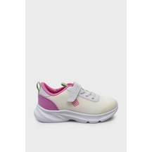Pepino P-1436 Beyaz / Pembe Unısex Çocuk Lastik Bağlı Sneaker Ayakkabı Beyaz / Pembe Beyaz - Pembe