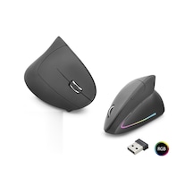 Ergonomik Dikey Gaming Mouse Dual Mode 1600 Dpi Sessiz Rgb - Siyah Nd1211 Diğer