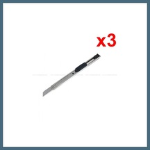 Agc Uygun Sepet Metal Dar Maket Bıçağı İnce Falçata 9mm 3 Adet Agc