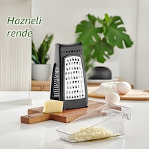 Porsima L-667 Idea Paslanmaz Çelik Çift Taraflı Hazneli Rende-siy