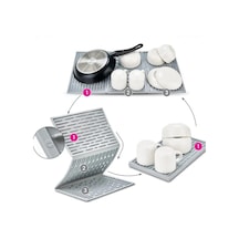 Siyah Mutfakta Kolay Temizlenebilir Kurutma Matı, 61 Cm X 33 Cm X 0,5 Cm Siyah