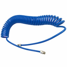 Euroflex 8x12 Mm 15 Metre Mavi Poliüretan Spiral Kompresör Hortumu 1/4 Sabit Rekorlu Eus801215